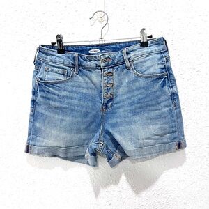 Old Navy Blue Jean Shorts with Cuffed Hem and Stretch 4